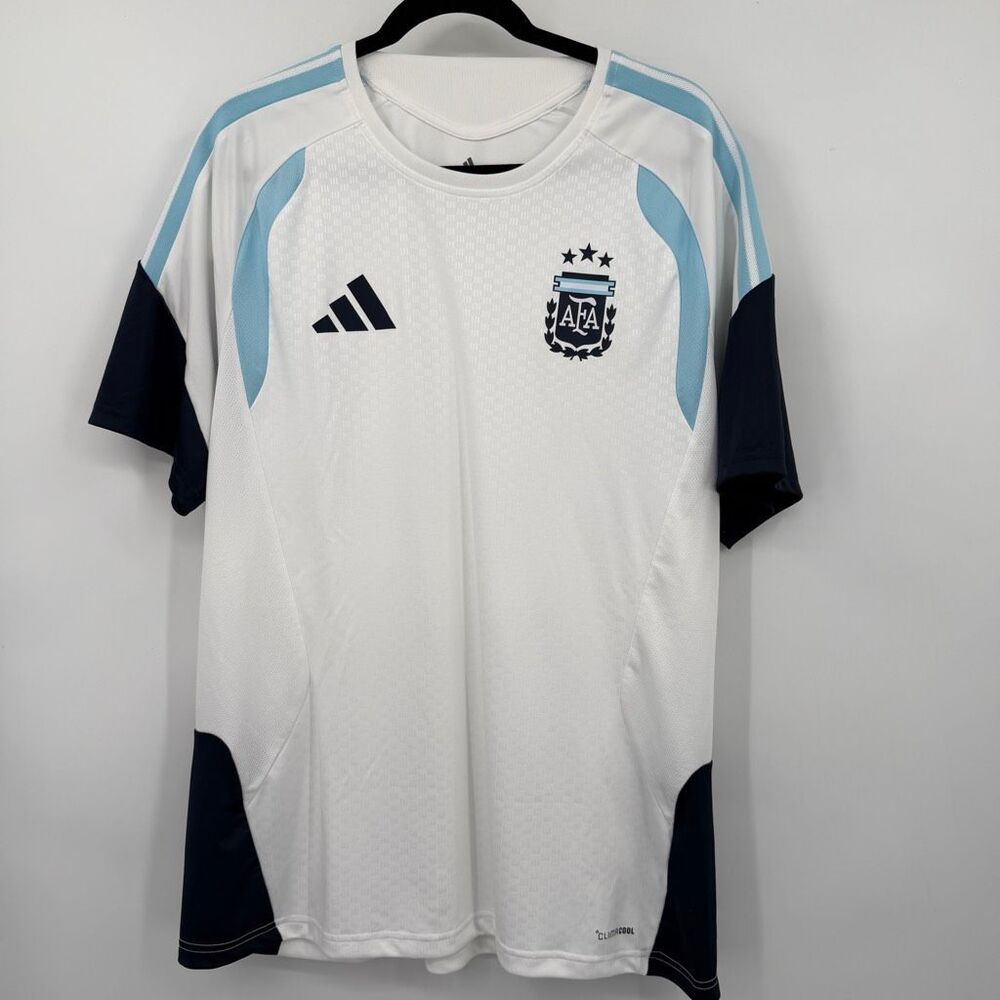 Adidas Argentina AFA Soccer Jersey Slim Fit White Blue Men’s XL Climacool
